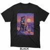 Cool Sunset Dj Cat Headphones Chill Urban Aesthetic T-Shirt