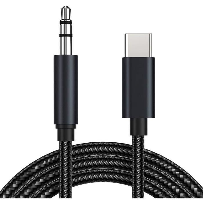 Lydkabel - Phonillico - USB-C til 3,5 mm jack-adapter - Kompatibel med Samsung S22/S21/S20 - Svart