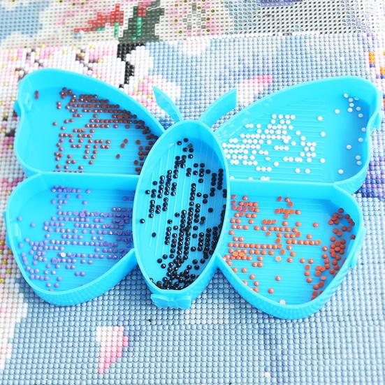 1 Set Diamond Painting Tray Multi-compartment Design Large Capacity Butterfly Shape Tray DIY Art Craft Supplies