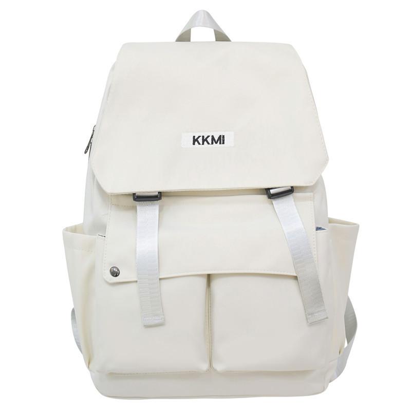 

Color Simple Solid Letter Decoration Student Backpack For Daily And Use School