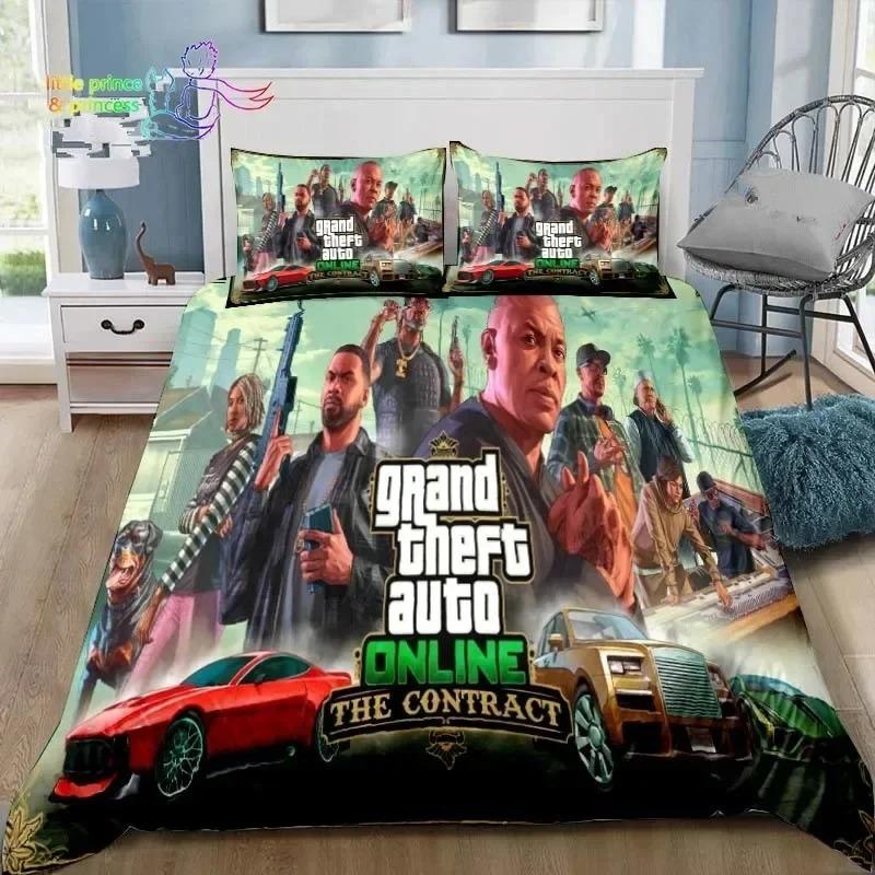 

3D-принт Grand Theft Auto GTA Game Gamer Комплект постельного белья Single Twin Full Queen King Size Комплект постельного белья Aldult Kid Bedroom EU Single 135x200cm