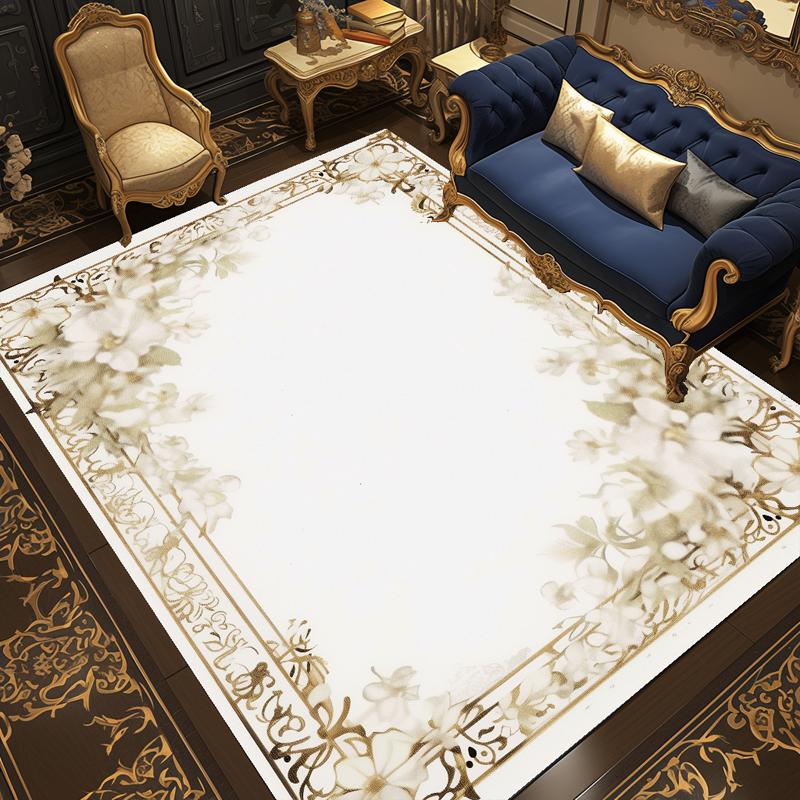 

European Style Carpets for Living Room Easy Cleaning Carpets Decoration Home Classical Washable Rug Bedroom Coffee Tables Mat 60x90cm