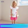 Little Maven Girl Ruffle Sleeve Vest Suit Summer Pure Cotton Cropped Pants Two-piece Set Kids Suit