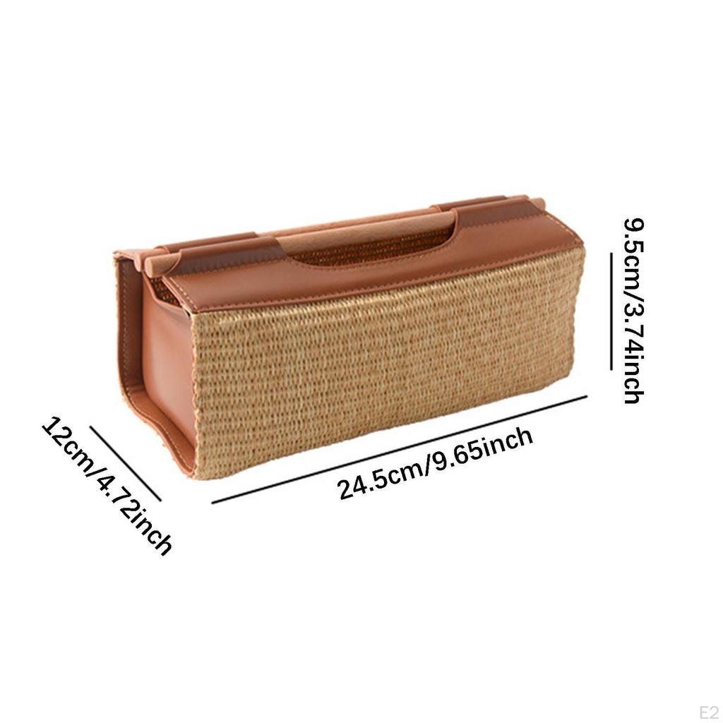 Tissue Box Cover Napkin Holder PU Leather Organizer Elegant Paper for Hotel
