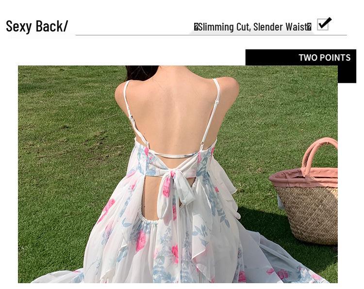 Fairy Floral Spaghetti Strap Summer Dress for Beach Vacations