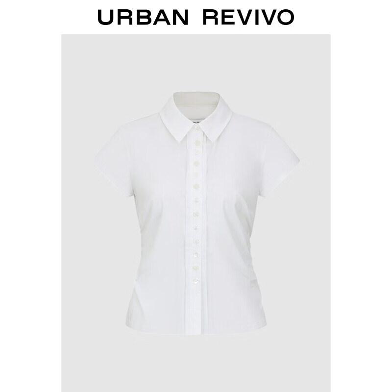 Women s Short Lapel Button-Front Shirt L