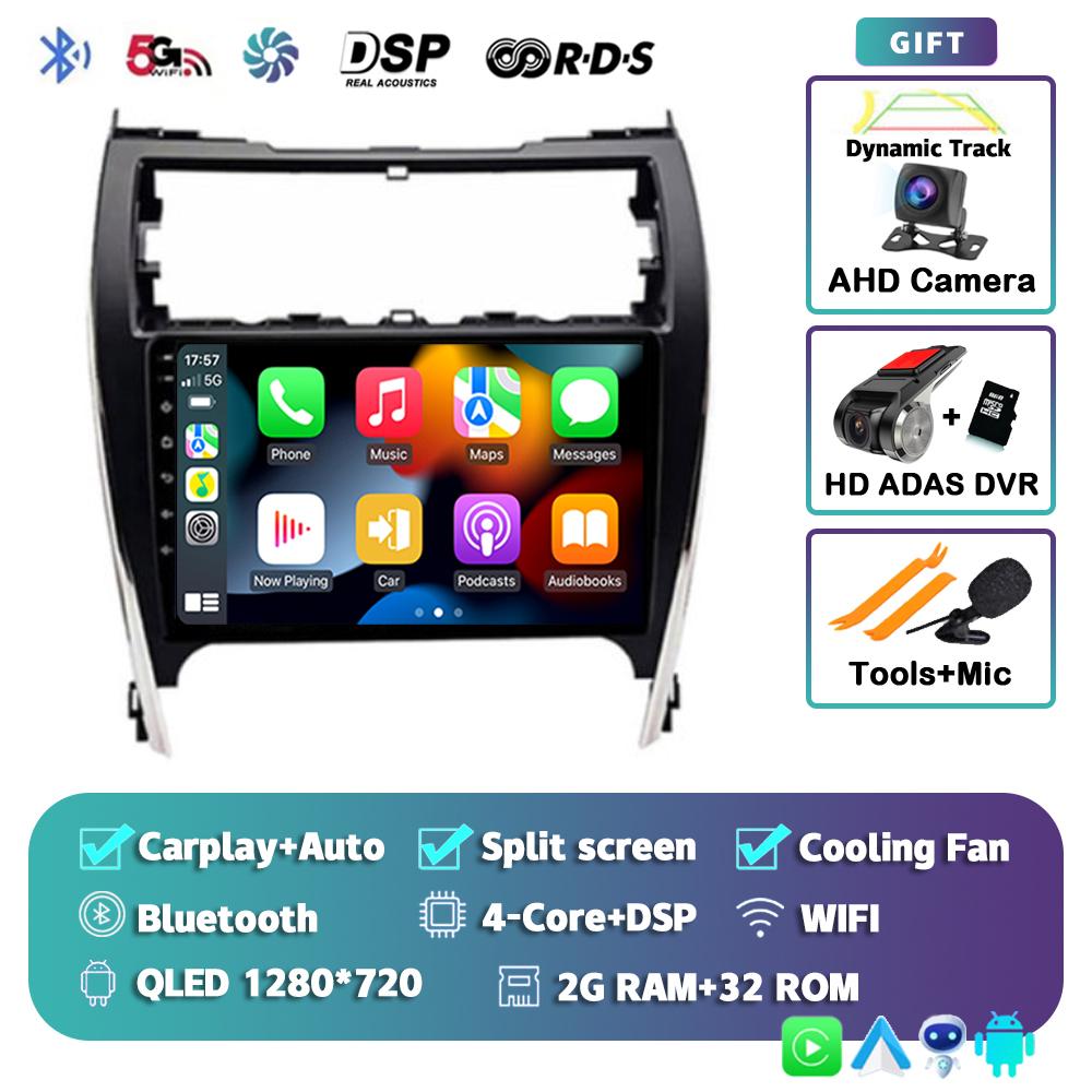 Android 14 Auto Carplay Car Radio For Toyota Camry 7 XV 50 55 US Version 2011 - 2017 Multimedia Player Stereo GPS DSP 2Din Audio