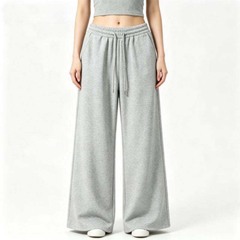 Women's pants fashion casual sweatpants versatile sweatpants wide-leg pants fleece loose trousers women