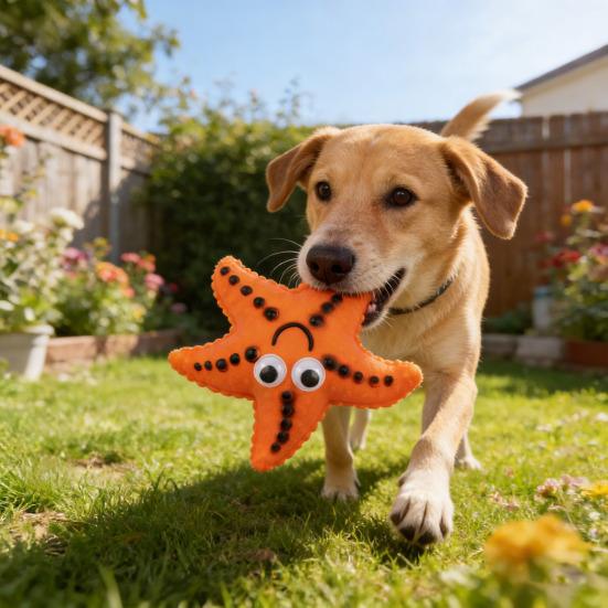 Sternförmiger TPR Hundekauspielzeugball Bissfester Haustierspielzeug mit Beißtextur & Quietscher Interaktiver Zahnsteinentfernungs-Hundespielzeug für kleine mittlere Rassen