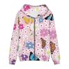 Mens Loose Fit Floral Print Hooded Sweatshirt Lightweight Casual Pullover