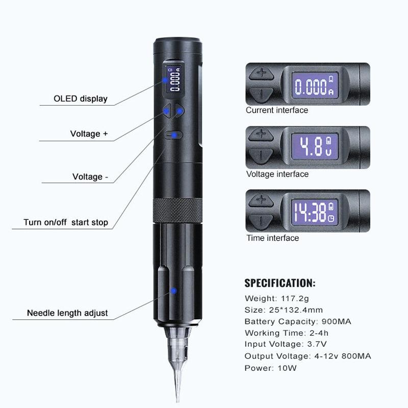 New Upgraded Version K6003 3.5mm Stroke Wired Wireless Dual Mode Tattoo Pen Hollow Cup Motor for Artist Body Permanent Makeup