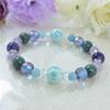 Larimar Charoite Bracelet Lavender 34 D9 [LARIMARMJ] Large Aurora-colored Amethyst/Burmese Jade/Aquamarine