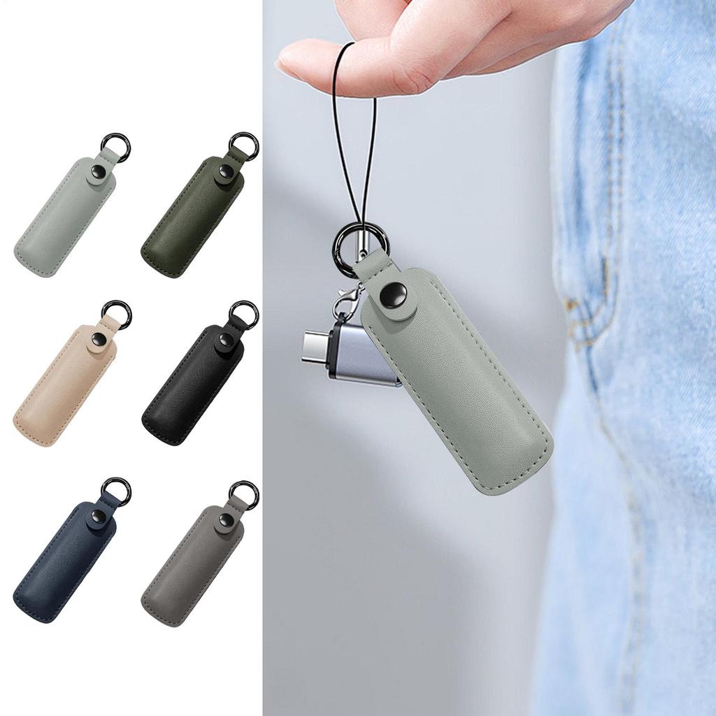Flash Drive Case USB Protective Leather Case Protective Cover USB Drive Protection Box With Key Ring Multiple Uses For Car