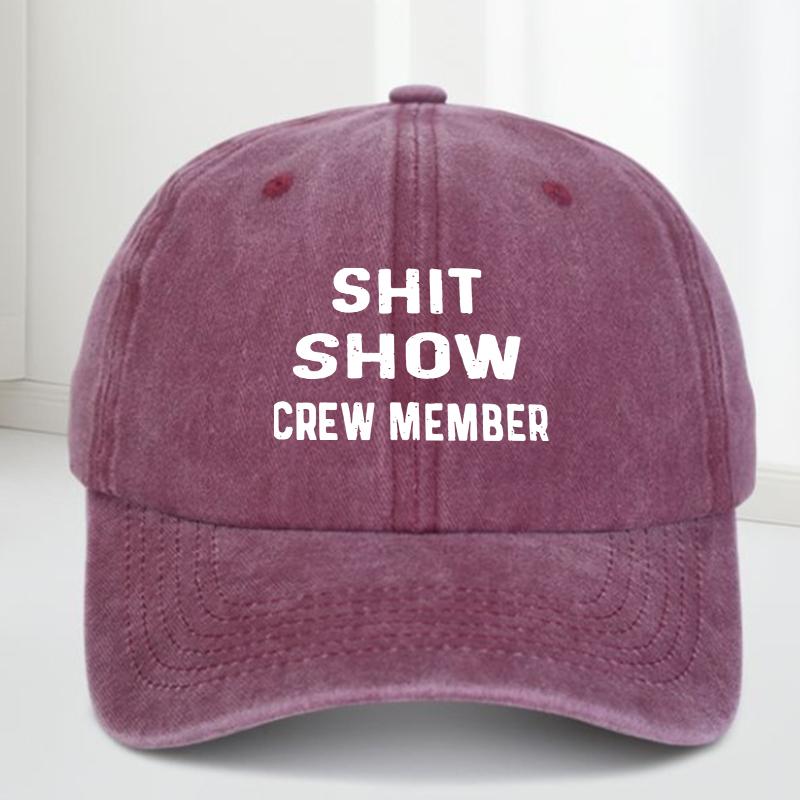 SHIT SHOW CREW MEMBER Print Hand Washable Sun Protection Casual Hat for Men Spring Autumn Travel Beach Vacation