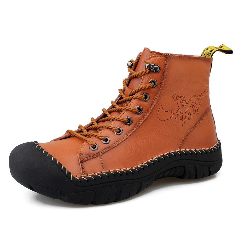 

Ботинки Мартина мужские весенне-осенние большого размера высокие кожаные ботинки мужские повседневные в британском стиле рабочие осенние полусапоги локомотивные модные ботинки 48 коричневый