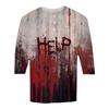 Men's Halloween Print Raglan Dralan Three-quarter Sleeve Casual Top