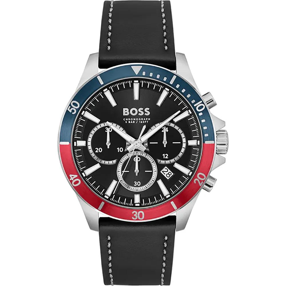 BOSS Troper Black Dial Black Leather Men s Quartz Watch 1514099 чёрный