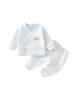 A-Class Baby Clothes Set: Padded Autumn/Winter Top and Pants with Straps - Newborn Warm Pajamas