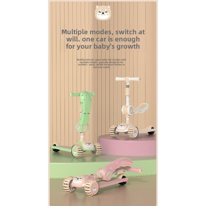 Hulajnoga dziecięca, Hulajnoga składana ślizgowa trzy w jednym dla chłopców i dziewczynek