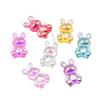 AB Colored Resin Electroplated Rabbit Earrings - DIY Jewelry Accessories