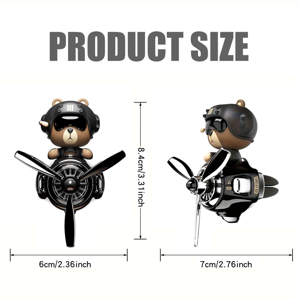Head shake rotating propeller plane cool bear pilot car air fresheners accessories decoration fun diffuser perfume fragrance men