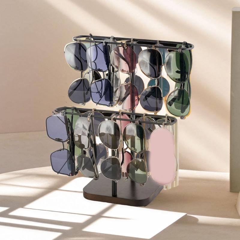 Metall-Sonnenbrillenhalter Mehrstufige Organizer zur Aufbewahrung mehrerer Paare Stabiler Brillenständer für Zuhause, Büro, Auslage