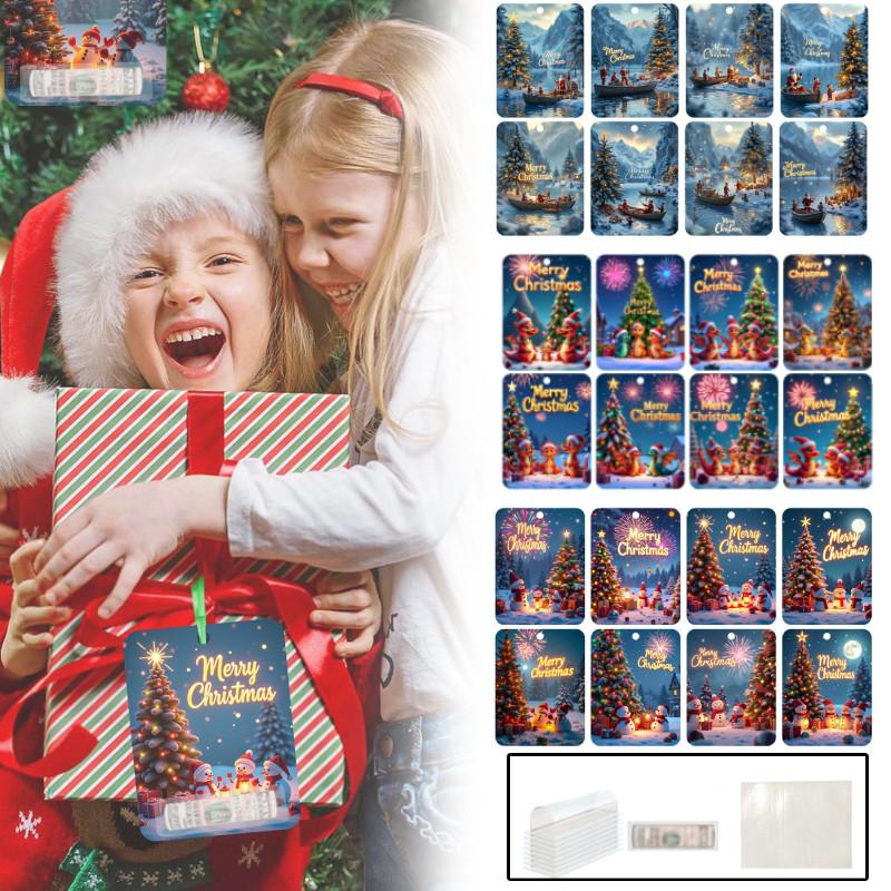 Christmas Money Holder Featuring Beautiful Tree Pattern Perfect For Gift Wrapping