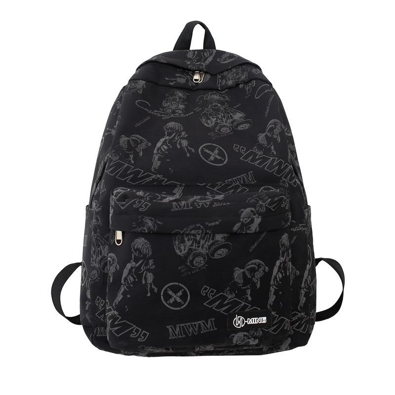 School season student backpack graffiti couple backpack large capacity junior high school campus bag