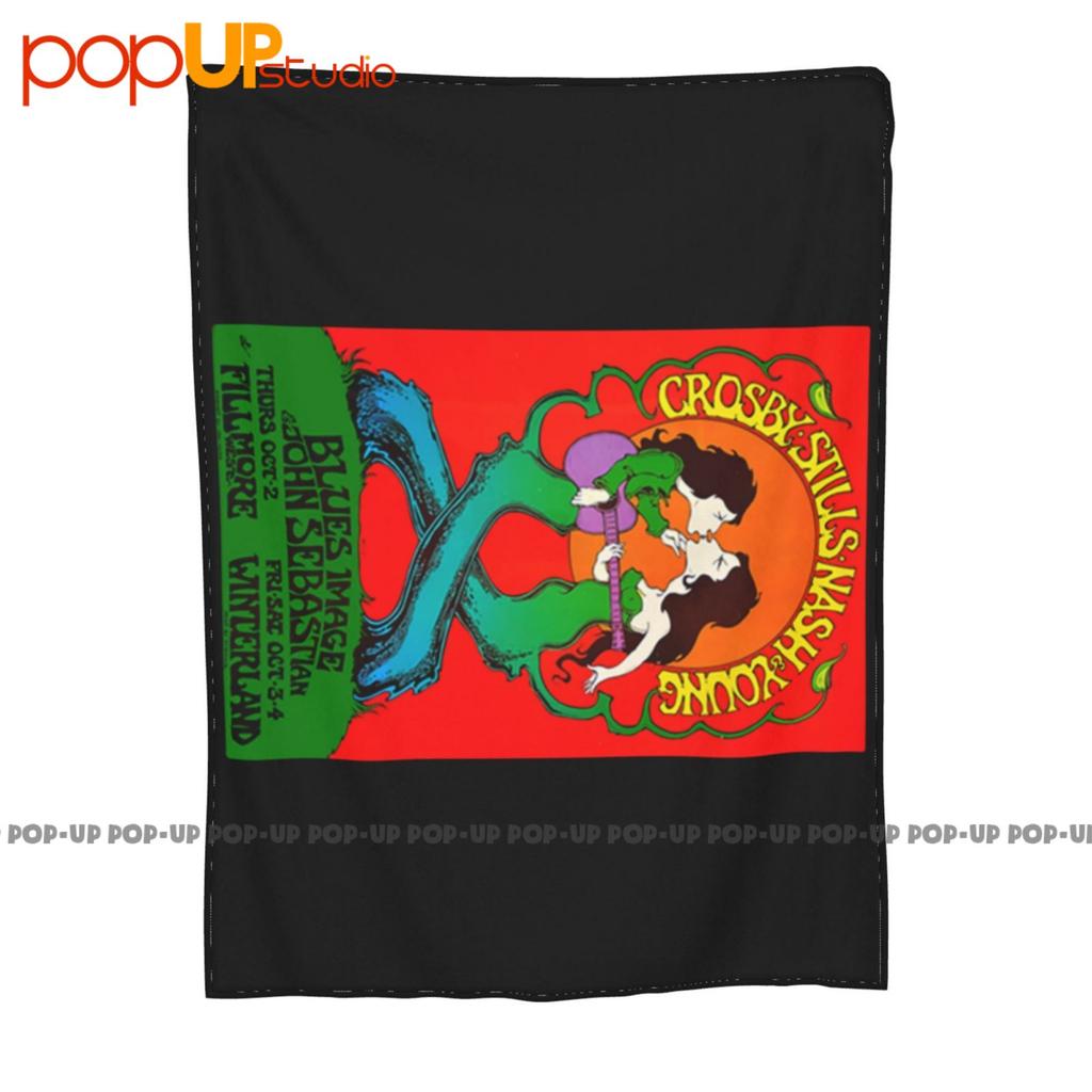 Crosby Stills Nash And Young Gig Poster Ultra-Soft Blanket Quilt Winter Sofa Cover Bed Covers