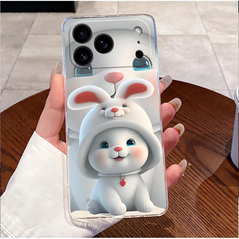 For iPhone 17 Pro Max Case iphone17 Clear Luxury Cute Love Rabbit Cover Soft Silicone Phone Case For iPhone 17Pro Max Air Fundas