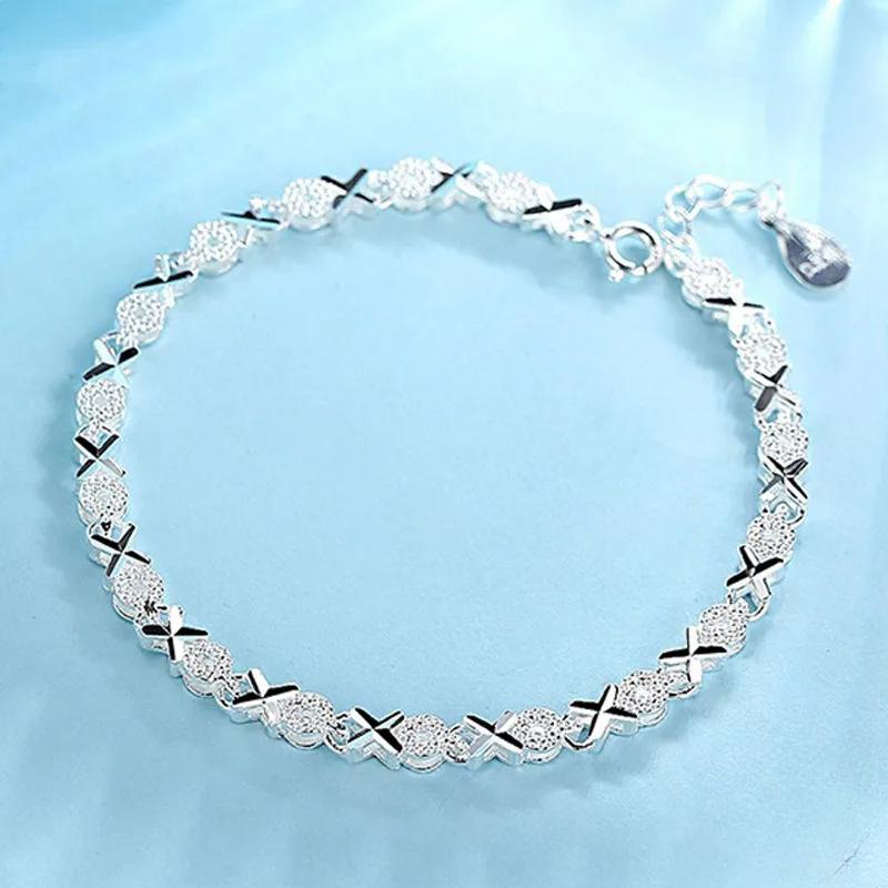 Silver Fashion Multiple Styles Bracelet Chain For Women Fashion Wedding Party Beautiful Jewelry Gift CLE