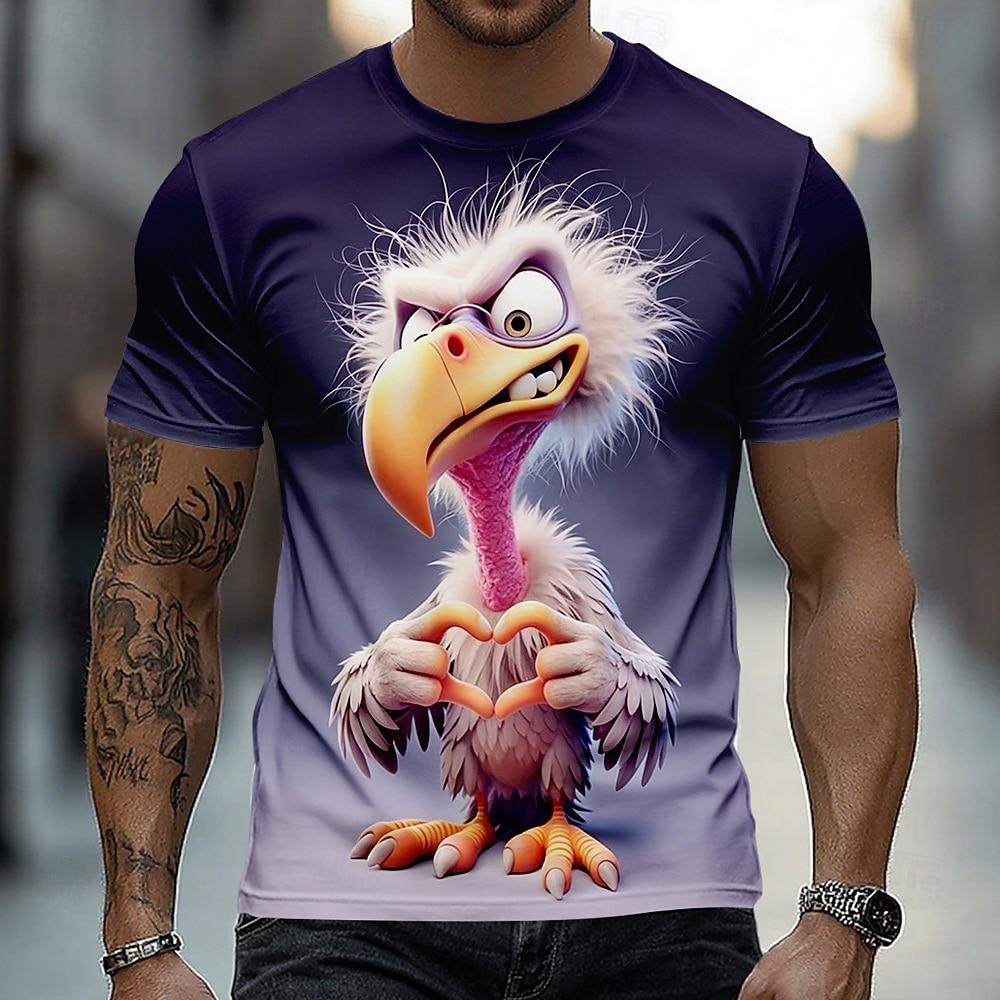Men's Animal Funny T Shirt Short Sleeve T Shirt 3D Print Crew Neck Shirt Exaggerated Designer Party Holiday