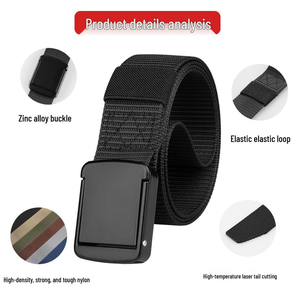 Men's Outdoor Nylon Flip Buckle Belt - Casual, Canvas for School or Military Training