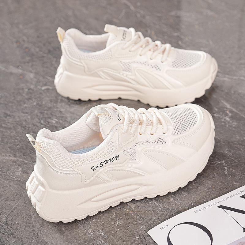 Summer new breathable mesh sports shoes thick-soled casual soft-soled mesh shoes dad shoes