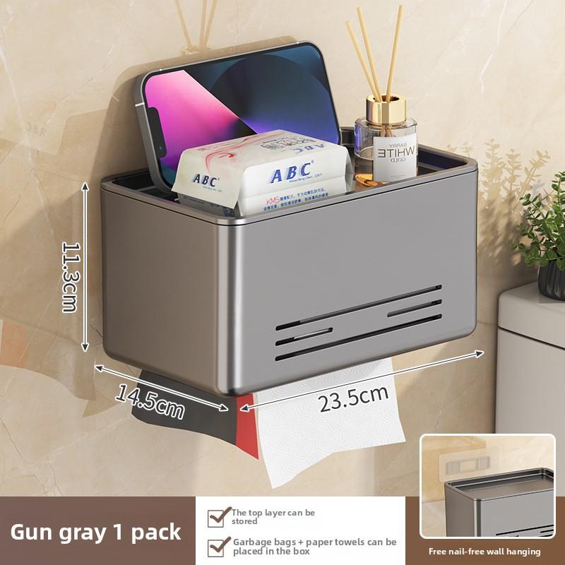 

Коробка для туалетной бумаги Настенная коробка для туалетной бумаги Непробиваемый держатель для туалетной бумаги в ванной комнате Стойка для рулонов туалетной бумаги