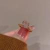 2023 Pink Heart Gemstone Ring - Luxe Niche Design for Women