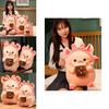 Adorable Milk Tea Pig Pink Pig Plush Toy With Bow Headband