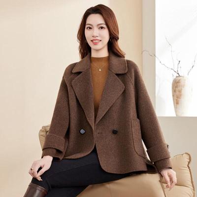 Sanpowa Women's Wool Double-Faced Short Coat