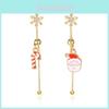 Fashion Christmas Earrings With Santa Claus And Bell Elements For Holiday Party Wear