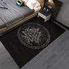 Viking Inspired Geometric Knot Design Black Carpet for Home Decor Suitable for use as an anti-slip for living room bedroom sofas