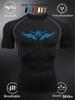 Men's Compression Shirt Quick Dry Neon Green Gym T-Shirt Blue Tribal Eyes Print Workout Sportswear