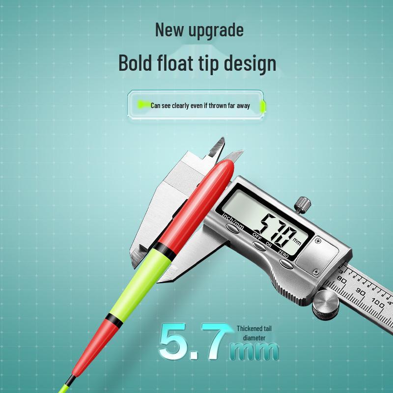 Bold Bighead Carp Float: Eye-catching, High-Sensitivity, Nearsighted Elderly Float for Shallow Water and Big Fish.