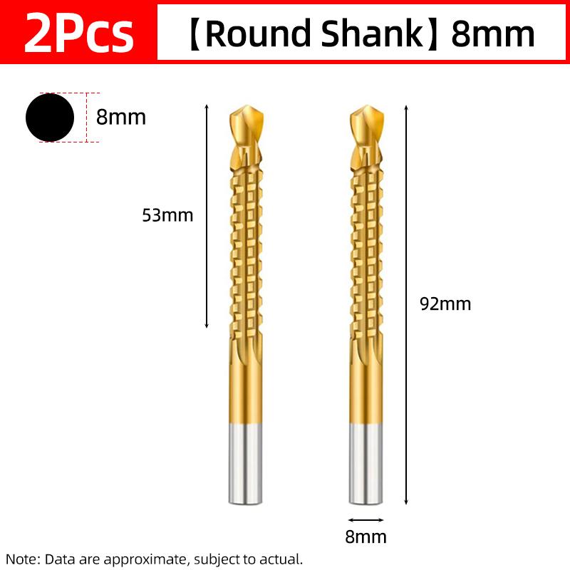 HSS Titanium Serrated Drill Bit Set 3/4/5/6/6.5/8mm Grooving Cutting Hole Saw Twist Drill Bits Round/Hex Shank Wood Metal Tools
