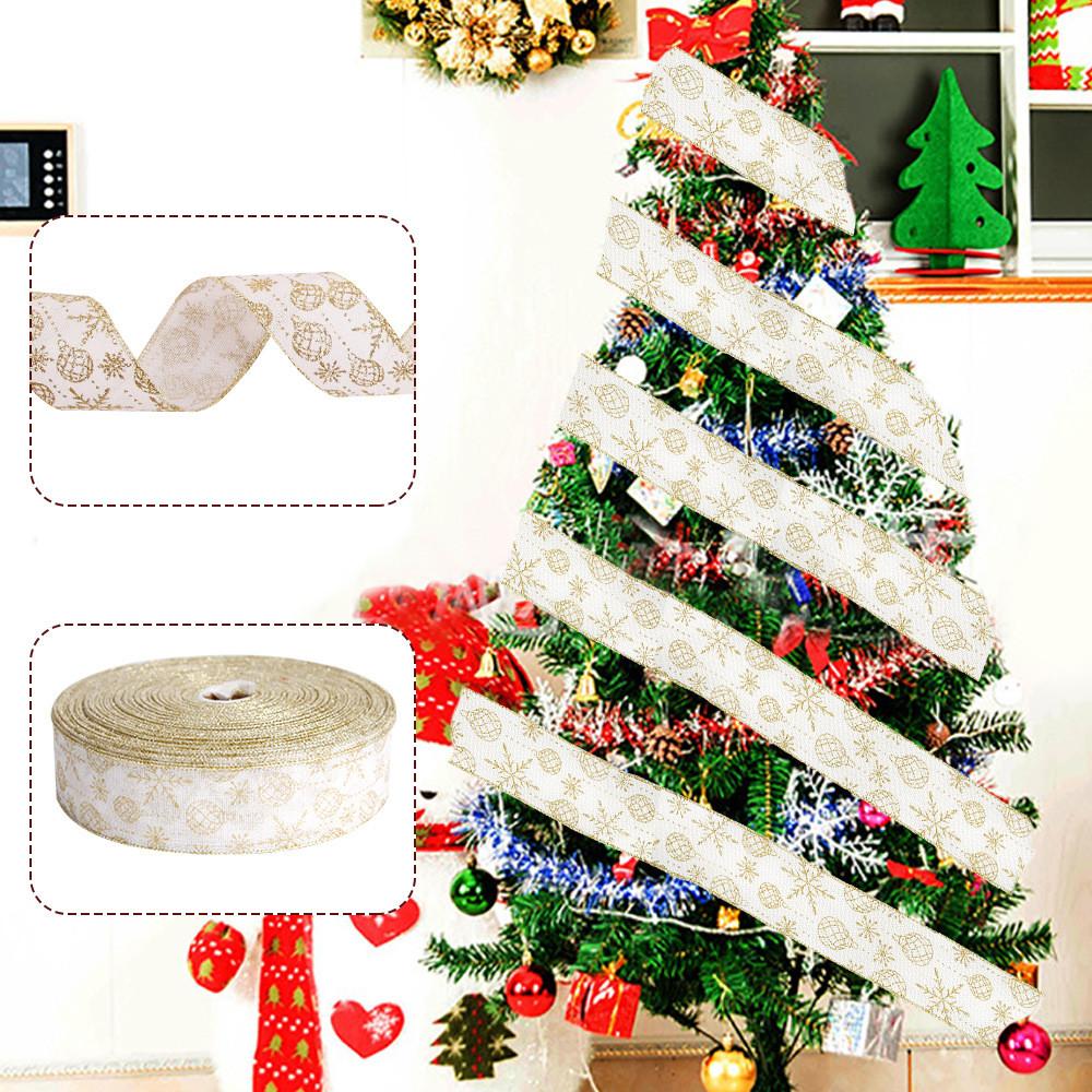 Meter Elegant 2 Christmas Decoration Ribbon With Stylish Powdered Design Print