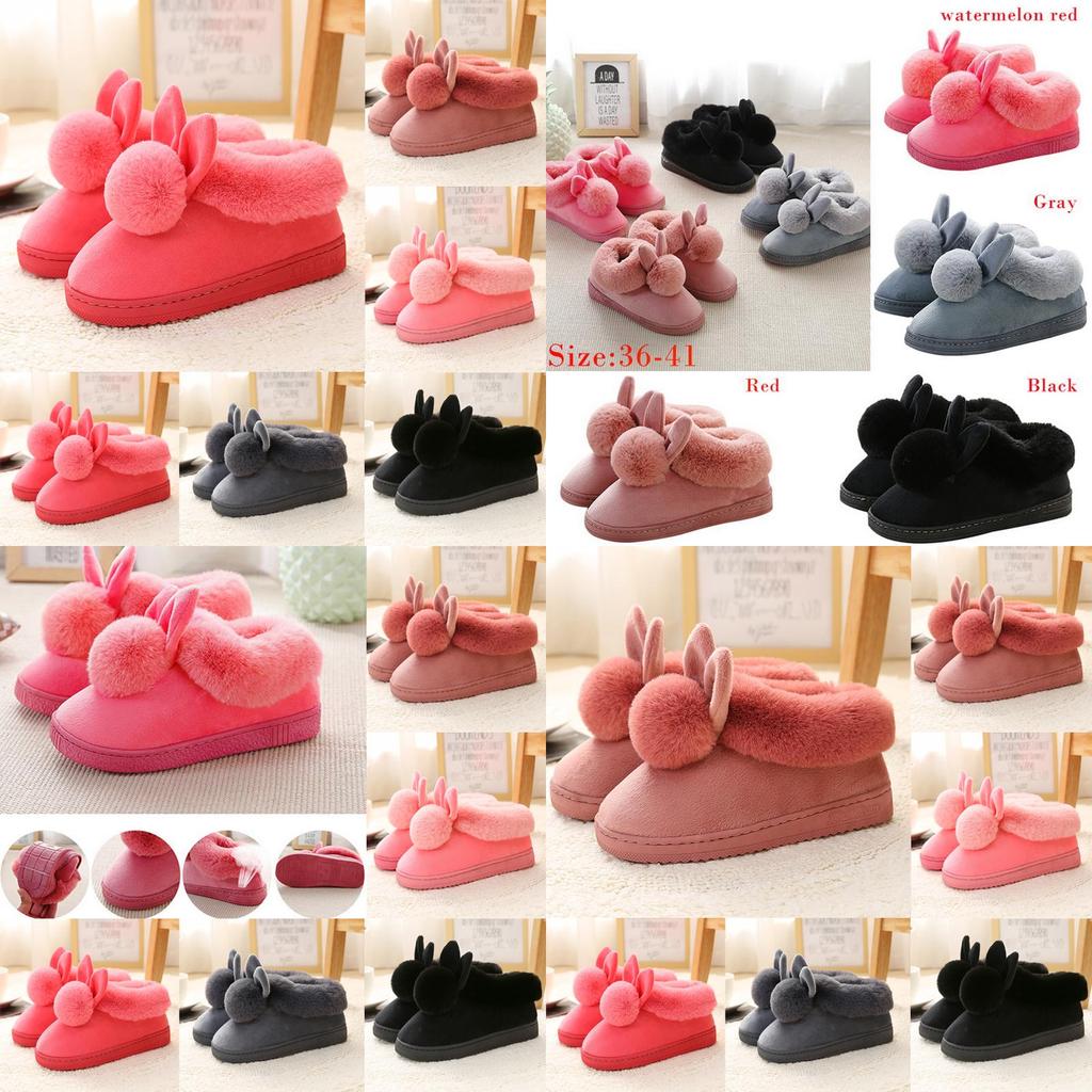 Cozy Women Bunny Rabbit Plush Slippers With Soft Antiskid Sole For Winter Warmth