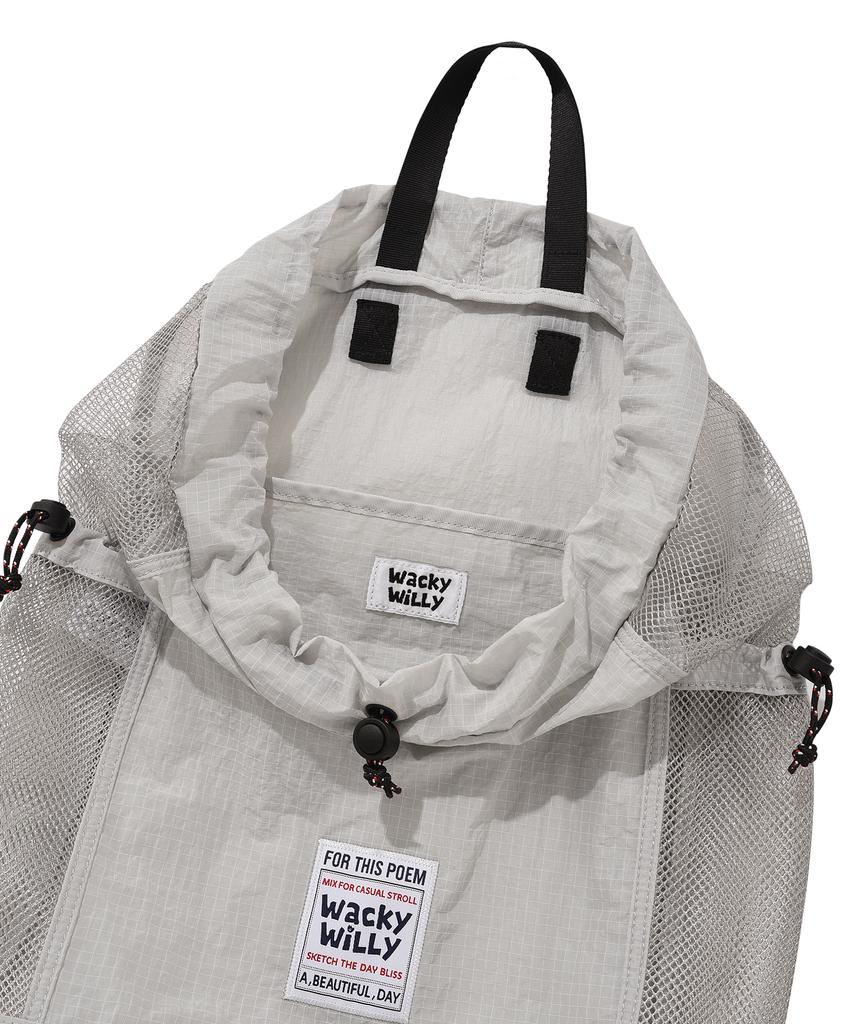 Wacky Willy String Draw Light Backpack Grey