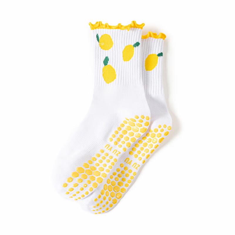 Lace Trim Non-Slip Pilates  Yoga Socks (5 Pairs)