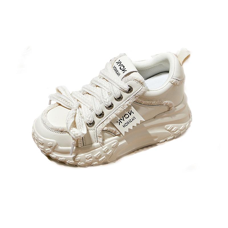 

Platform women s shoes in autumn 2025, inner height increase, round head versatile new single shoes color matching fashion casual dad shoes 33