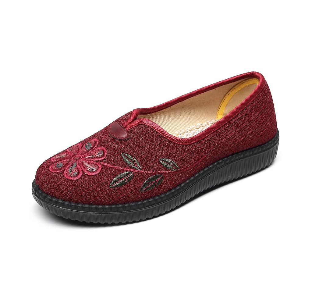  Chinese Flower Embroidered Women Comfort Canvas Ballet Flats Girl Vintage Old Beijing Shoes for Ladies Woman Costume