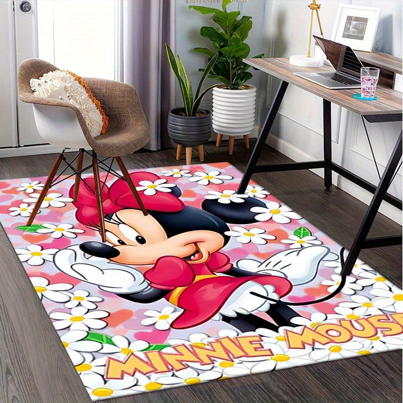 1pcOffice Carpet, Desk Mat, Gift for Home Decor, Minnie Mouse Theme Rug, Cute Cartoon Flooring, Room Decoration, Soft Non-Slip Mats